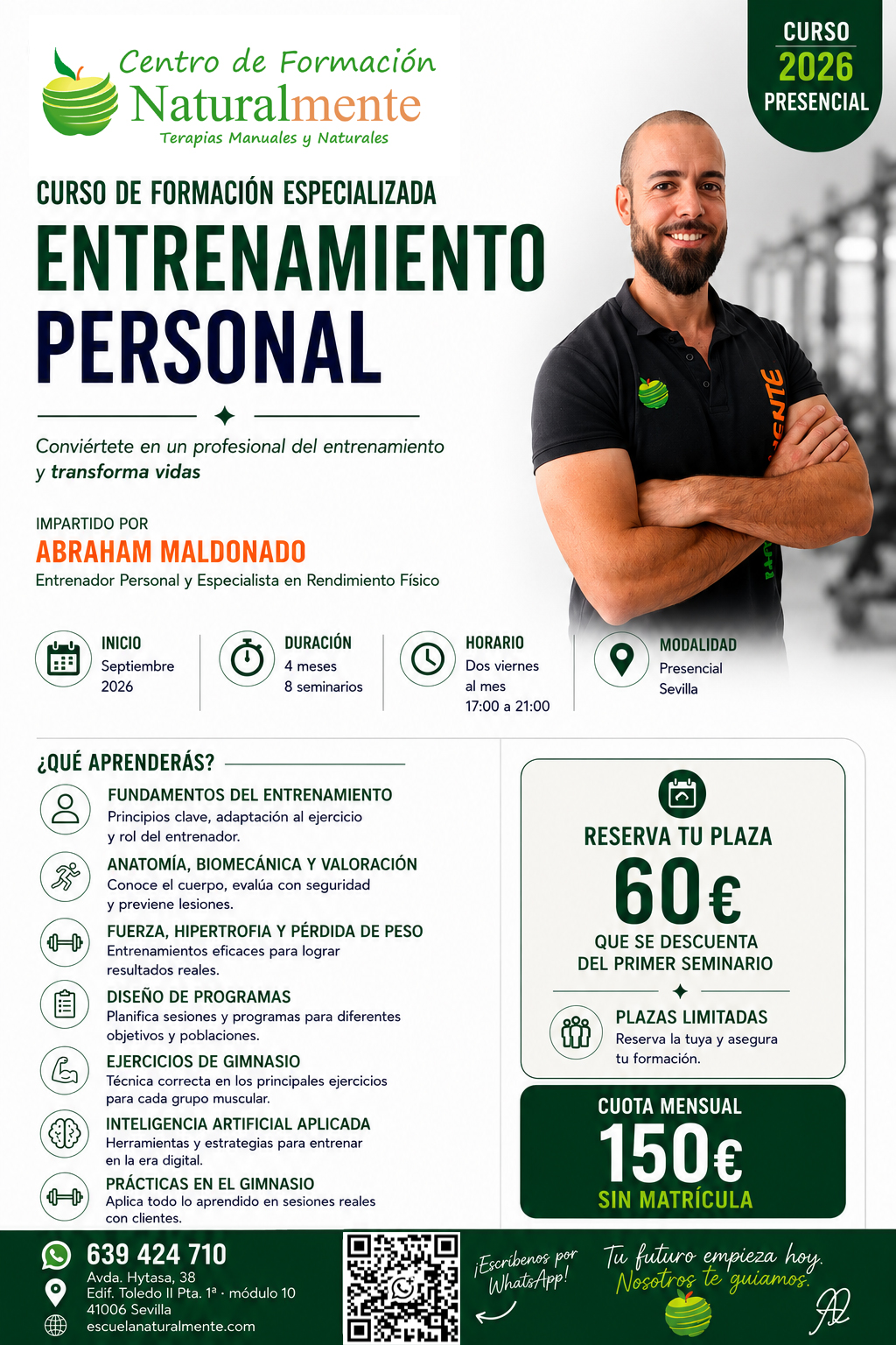 Folleto de CURSO DE FORMACIÓN DE ENTRENAMIENTOS PERSONALES