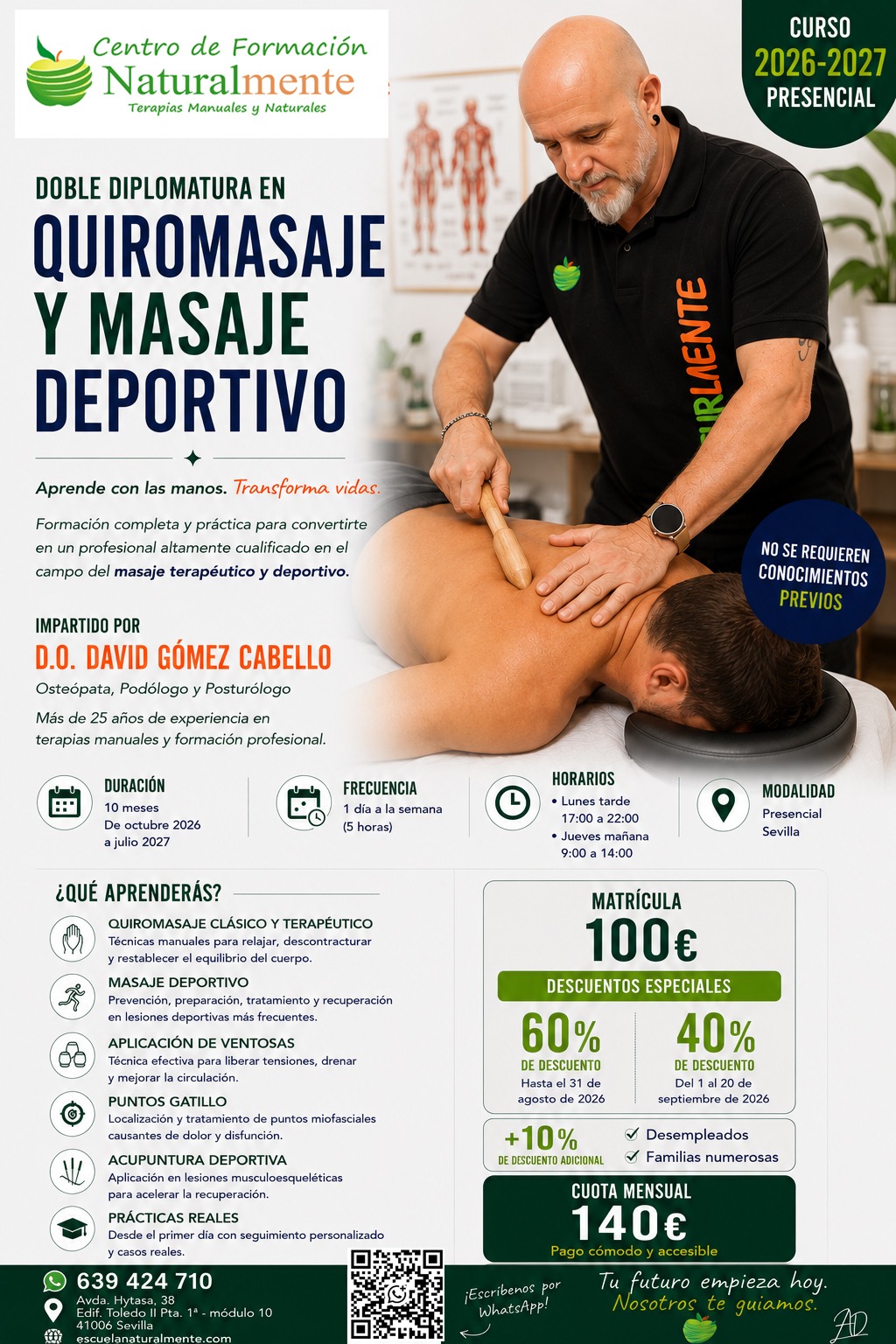 Folleto completo de CURSO DE QUIROMASAJE Y MASAJE DEPORTIVO (doble diplomatura)