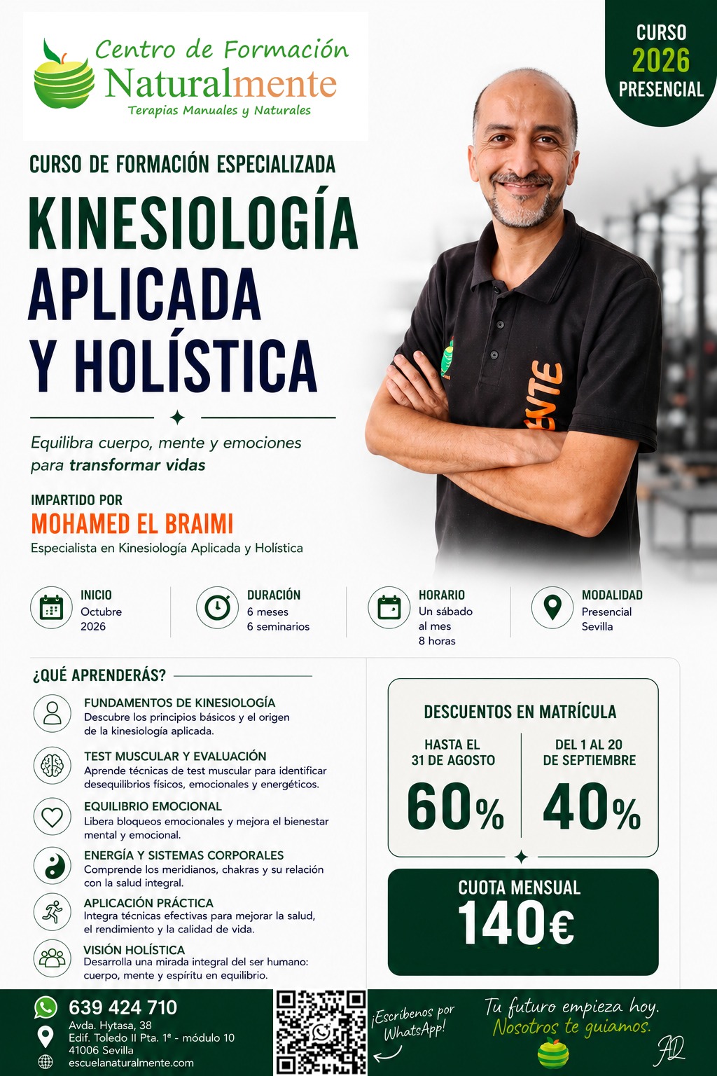 Folleto de CURSO DE KINESIOLOGÍA APLICADA Y HOLÍSTICA
